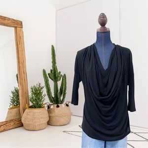 Ann Taylor Lightweight Draped Neck 3/4 Sleeve Sweater